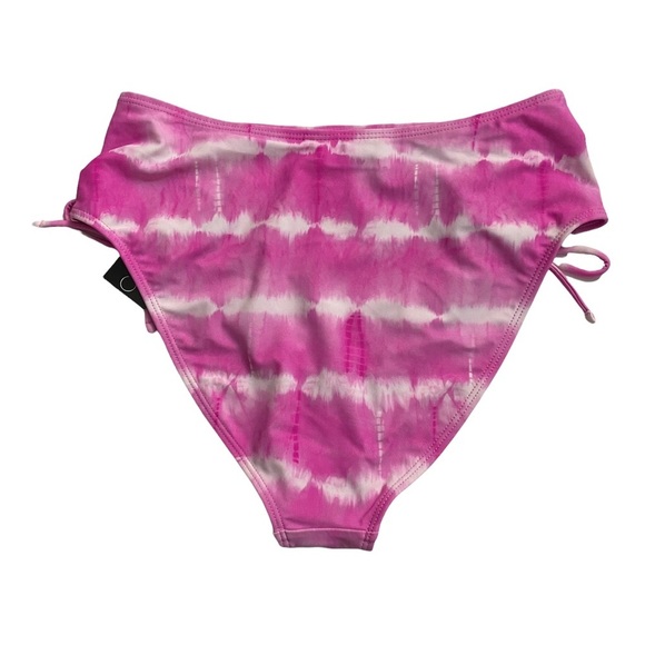 California Waves Pink Tie Dye High Waist Bikini Swim Bottoms Juniors Large L - Picture 5 of 15